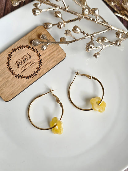Hoops with Acrylic Flowers