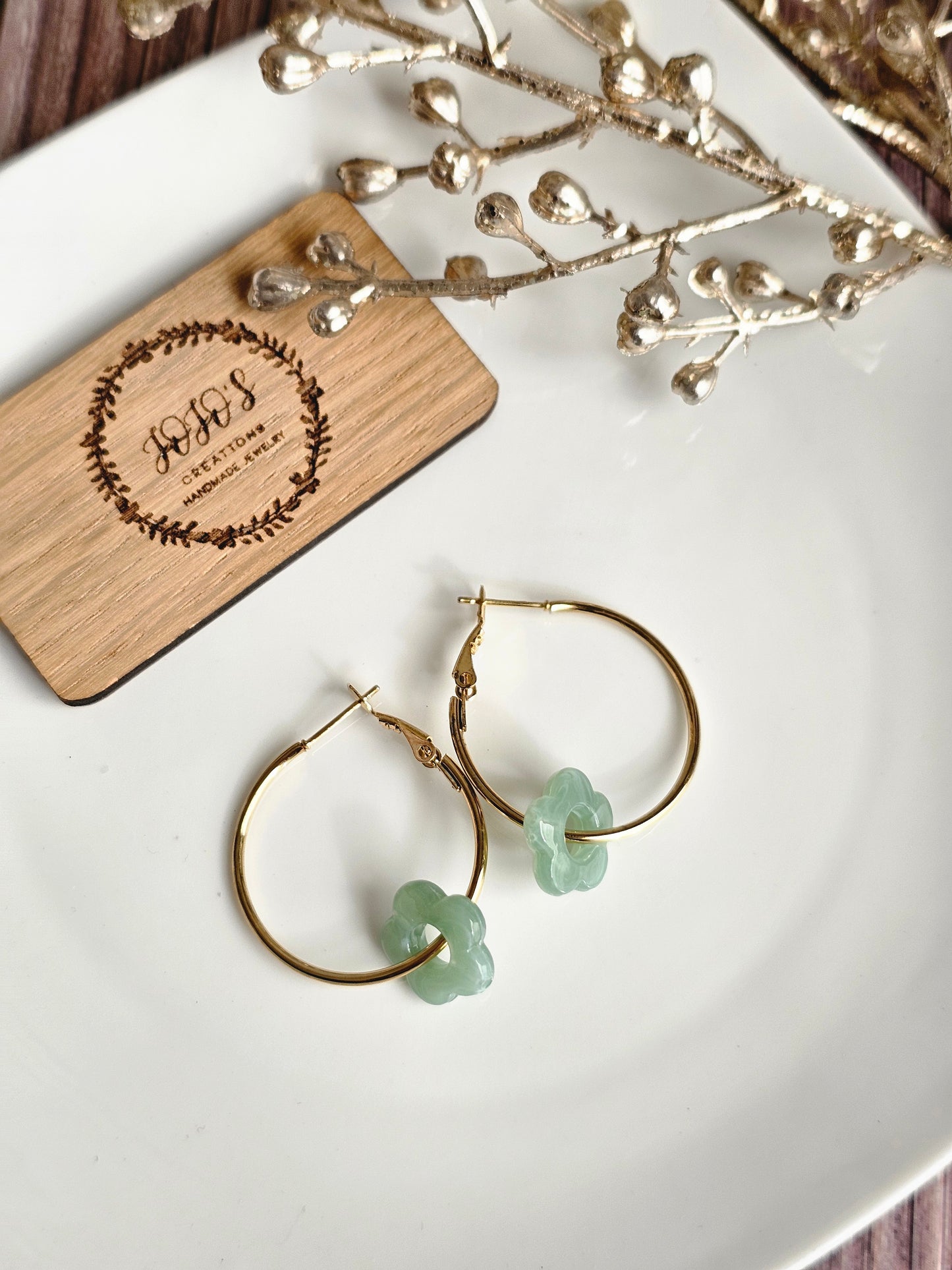 Hoops with Acrylic Flowers