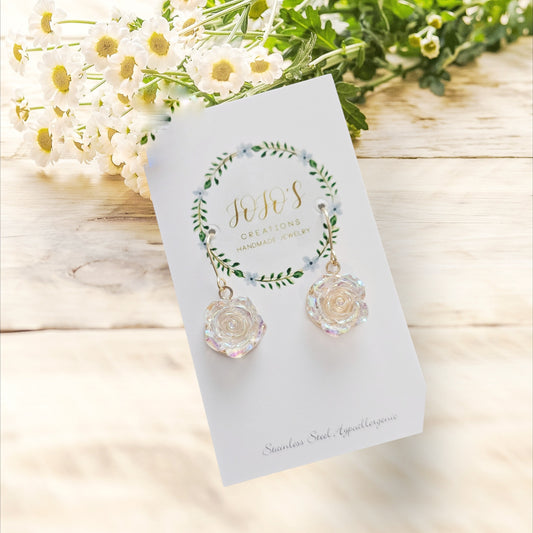 Acrylic AB Clear Resin Flower Dangles