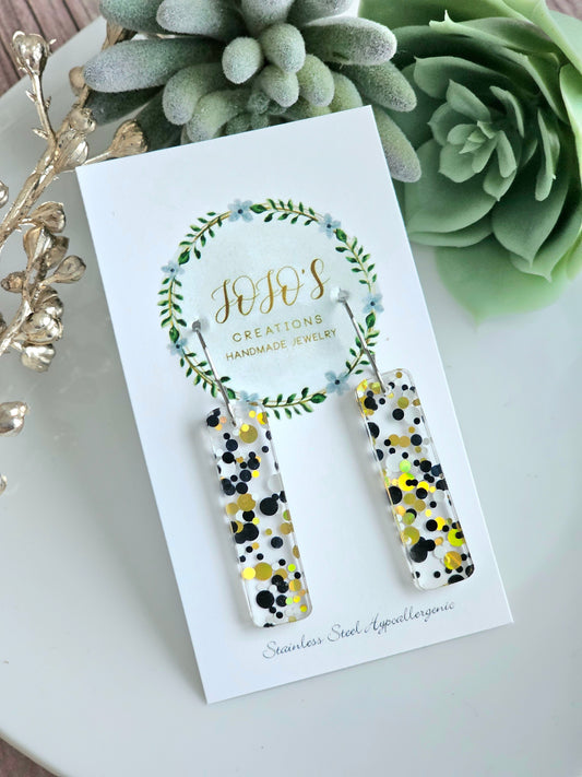 Acrylic clear with gold/black bars