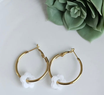 Hoops with Acrylic Flowers