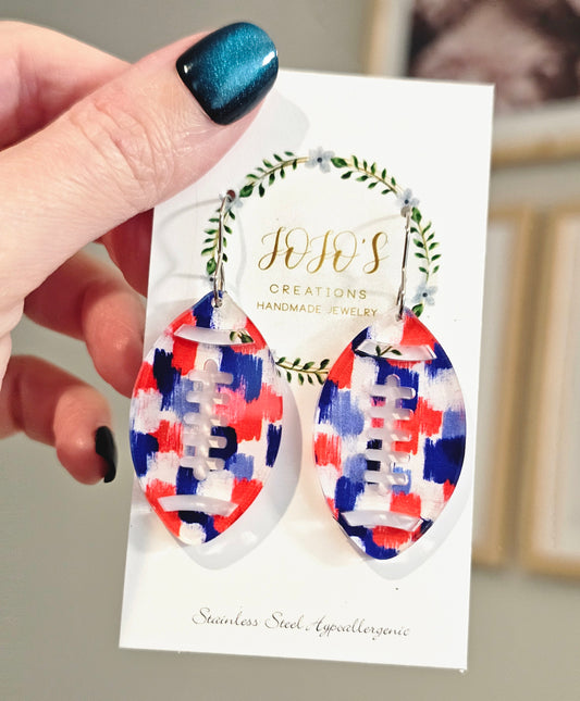 Buffalo Bills Inspired Acrylic Earrings
